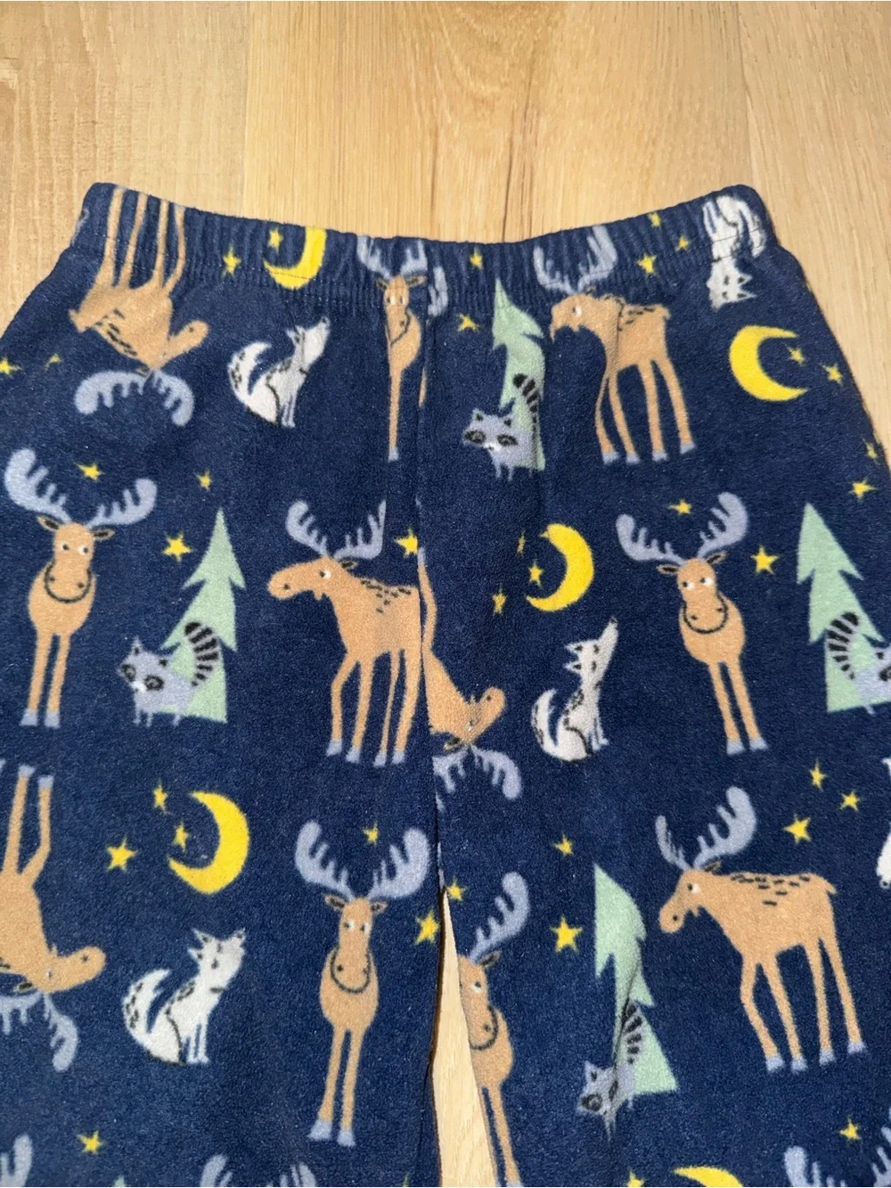 Kids Green Moose Dreaming Pajama Set